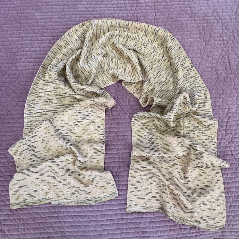 MISSONI Foulard Scarf, Orange Label, 50% Wool, 50% Viscose, Made in Italy